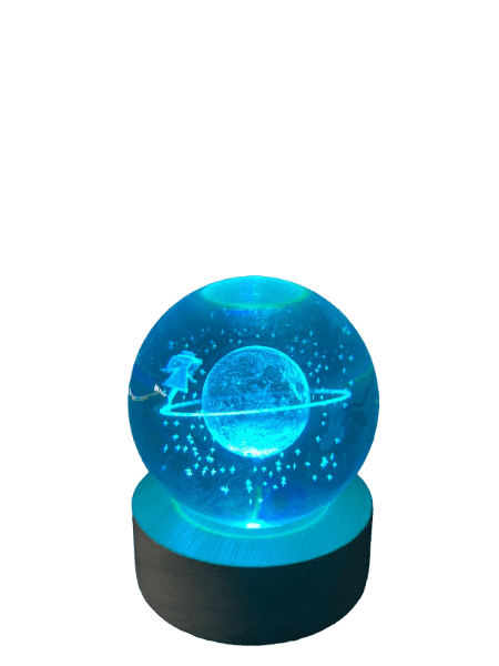 Esfera 3D con base de luz de colores